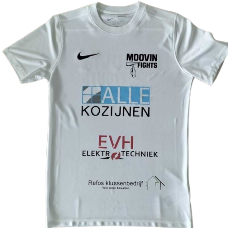 Bedrukt shirt voor kickboks wedstrijd